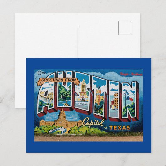 Austin, Texas Groeten Briefkaart (Voorkant / Achterkant)