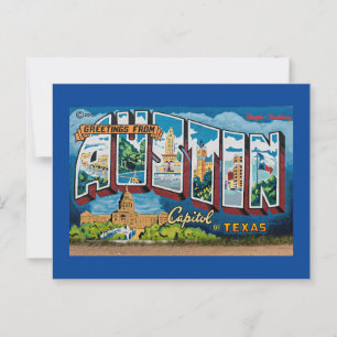 Austin, Texas Groeten Briefkaart