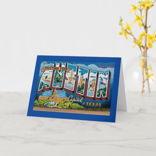 Austin, Texas Groeten Kaart (Gele Bloem)