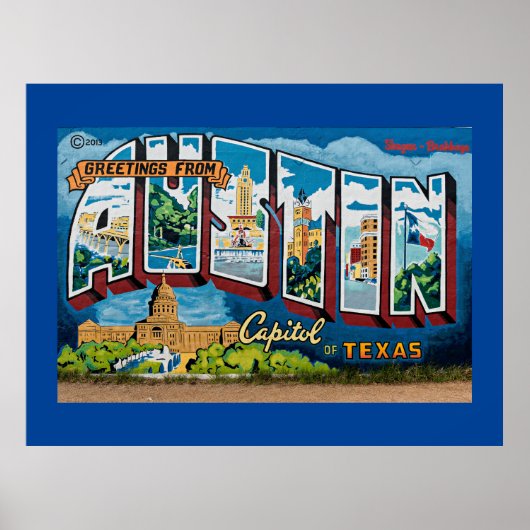 Austin, Texas Groeten Poster (Voorkant)