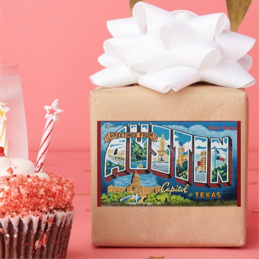 Austin, Texas Groeten Rechthoekige Sticker (Feest)