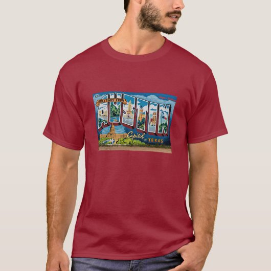 Austin, Texas Groeten T-shirt (Voorkant)