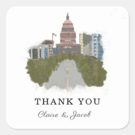 Austin Texas Hartelijk dank Vierkante Sticker