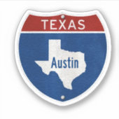 Austin Texas Highway Sign Sticker (Voorkant)