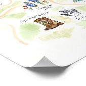 Austin Texas Hill Country Waterverf Map Poster (Hoek)