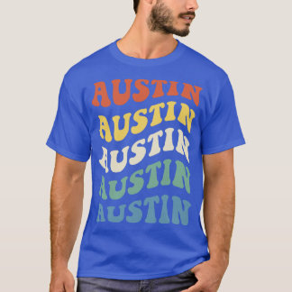 Austin Texas Hippie Retro Wavy Tekst T-shirt
