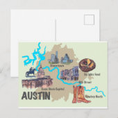 Austin Texas hoogtepuntenoverzicht  Briefkaart (Voorkant / Achterkant)