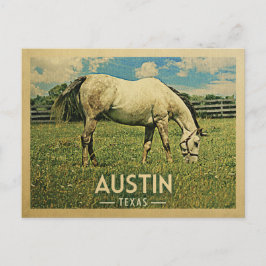 Austin Texas Horse Boerderij - Vintage Travel Briefkaart