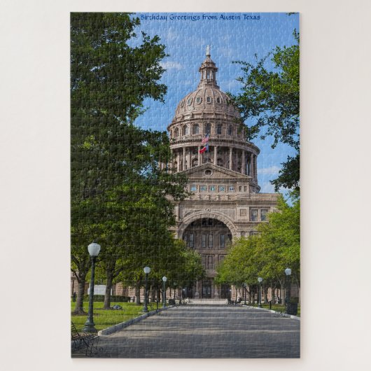 Austin Texas Jigzaag Puzzle Legpuzzel (Verticaal)