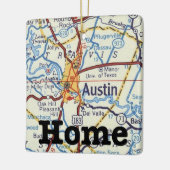 Austin Texas Kaart kerstversiering Keramisch Ornament (Links)