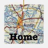 Austin Texas Kaart kerstversiering Keramisch Ornament (Achterkant)