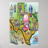 Austin TEXAS-kaart Poster (Voorkant)