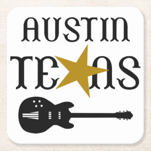 Austin Texas Kartonnen Onderzetters