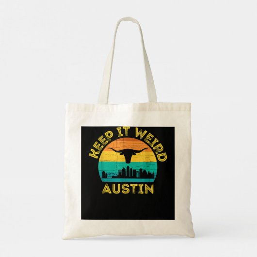 Austin, Texas Keep It Weird Longhorn Tote Bag (Achterkant)