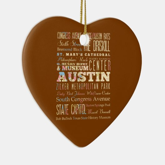 Austin, Texas. Keramisch Ornament (Rechts)