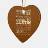 Austin, Texas. Keramisch Ornament (Links)