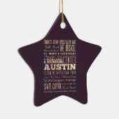Austin, Texas. Keramisch Ornament (Rechts)