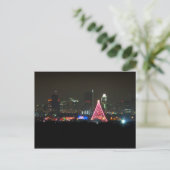 Austin Texas Kersttrein Lights Skyline Briefkaart (Staand voorkant)
