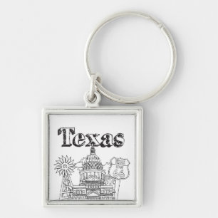Austin Texas Kunst Vakantie Texas Souvenir Design Sleutelhanger