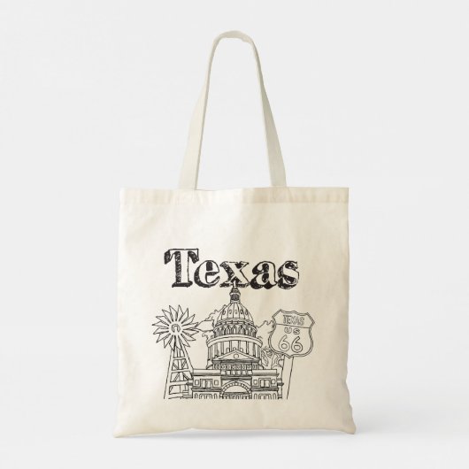 Austin Texas Kunst Vakantie Texas Souvenir Design Tote Bag (Achterkant)