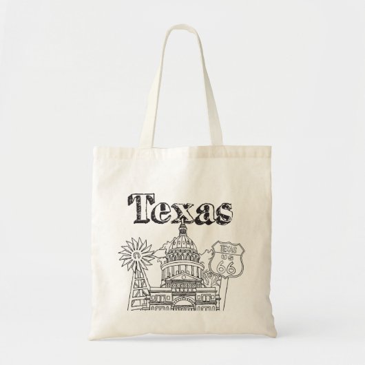 Austin Texas Kunst Vakantie Texas Souvenir Design Tote Bag (Voorkant)