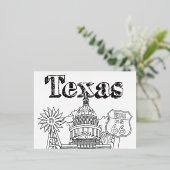 Austin Texas Kunstvakantie Texas Souvenirontwerp Folie Feestdagen Briefkaart (Staand Voorkant)