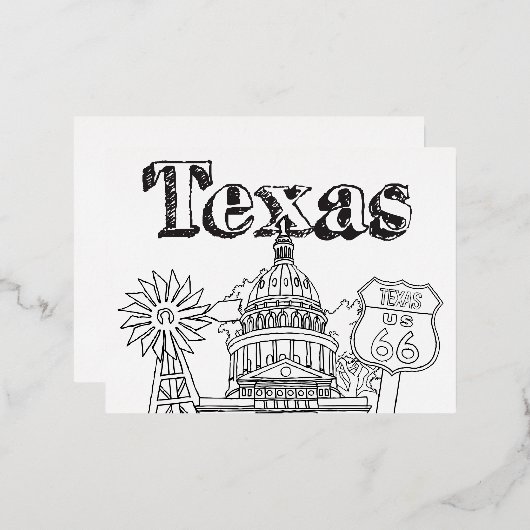 Austin Texas Kunstvakantie Texas Souvenirontwerp Folie Feestdagen Briefkaart (Voorkant / Achterkant)