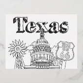 Austin Texas Kunstvakantie Texas Souvenirontwerp Folie Feestdagen Briefkaart (Voorkant)