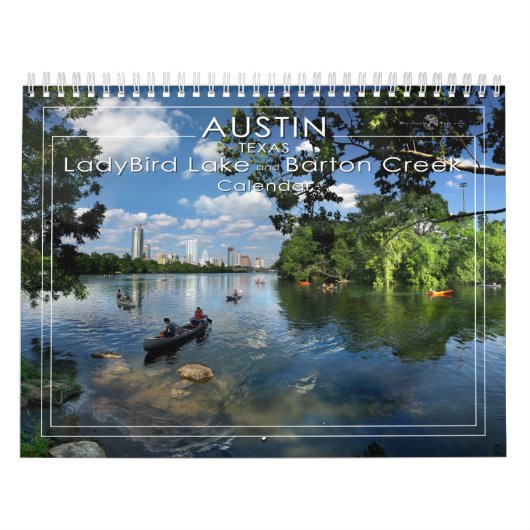 Austin Texas - LadyBird Lake en Barton Creek Kalender (Hoes)