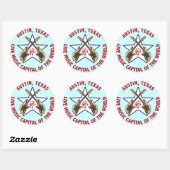 Austin, Texas Live Music Capital van de Wereld Ronde Sticker (Vel)