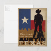 Austin, Texas | Live Music Cowboy Briefkaart (Voorkant / Achterkant)