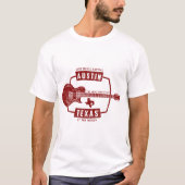 Austin Texas Live Music Guitar T-shirt (Voorkant)