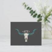 Austin Texas Long Horn Skull Southwest Pattern Briefkaart (Staand voorkant)