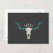 Austin Texas Long Horn Skull Southwest Pattern Briefkaart (Voorkant / Achterkant)