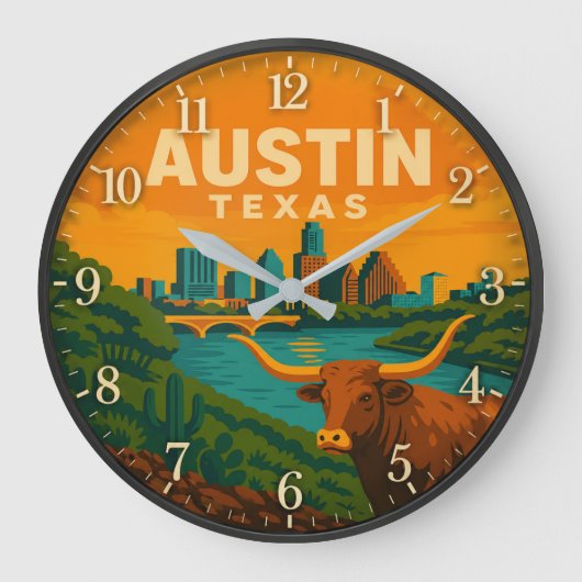 Austin Texas Longhorn Riverfront Grote Klok (Voorkant)