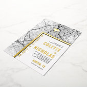 Austin, Texas Love Locator | Stad thema bruiloft Folie Uitnodiging (Gedraaid)