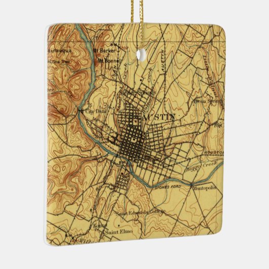 Austin Texas  Map 1910 Keramisch Ornament (Rechts)