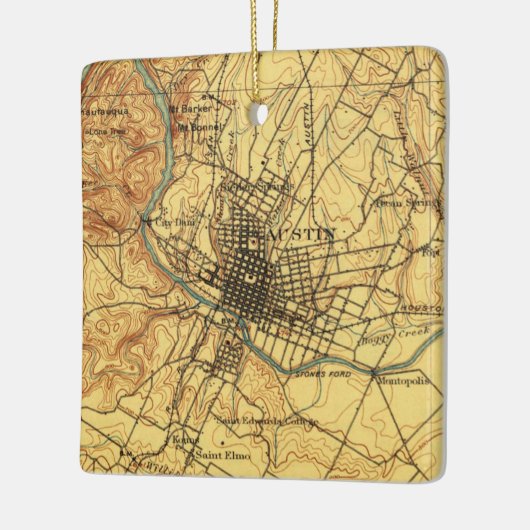 Austin Texas  Map 1910 Keramisch Ornament (Links)