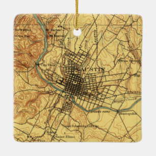 Austin Texas  Map 1910 Keramisch Ornament