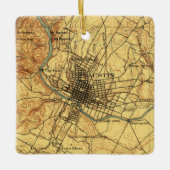 Austin Texas Map 1910 Keramisch Ornament (Voorkant)