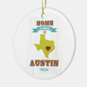 Austin , Texas Map - Home is waar het hart ligt Keramisch Ornament (Links)