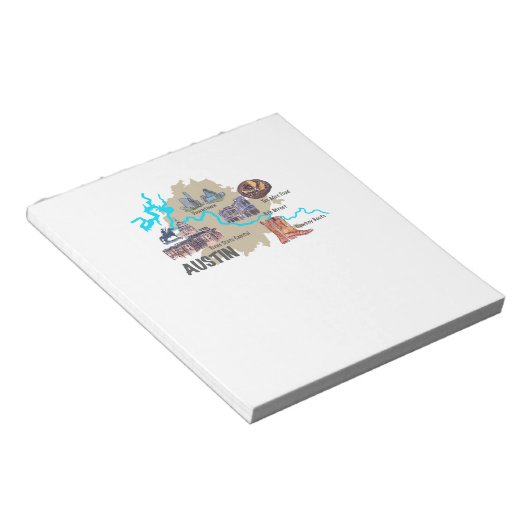 Austin Texas Map Notitieblok (Schuin)
