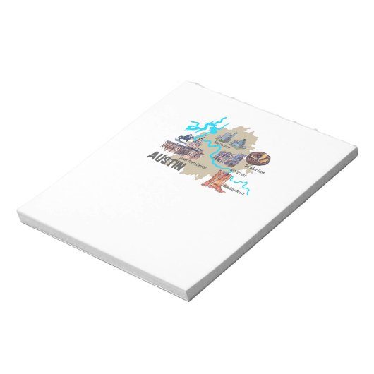 Austin Texas Map Notitieblok (Linkerzijde)