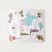 Austin Texas Meisjesuitje Trouwen Wandkleed (Voorkant (horizontaal))