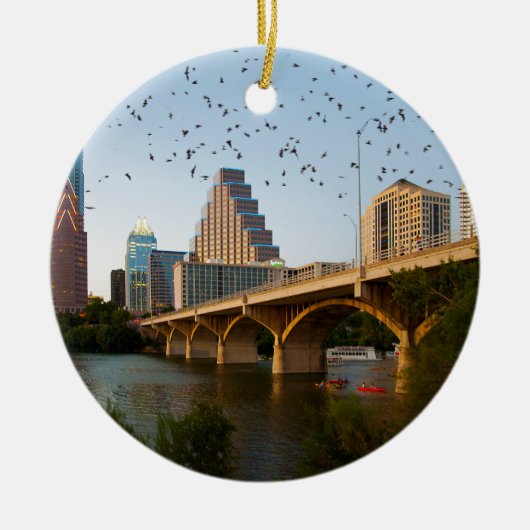 Austin, Texas met Bats Keramisch Ornament (Voorkant)