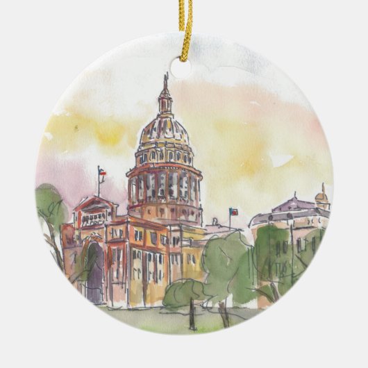 Austin Texas met Capitol Keramisch Ornament (Voorkant)