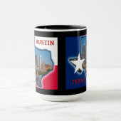 Austin, Texas met vlagkleuren, Mok (Midden)