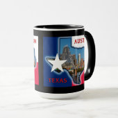 Austin, Texas met vlagkleuren, Mok (Voorkant rechts)