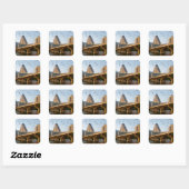 Austin, Texas met vleermuizen Vierkante Sticker (Vel)
