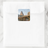 Austin, Texas met vleermuizen Vierkante Sticker (Tas)